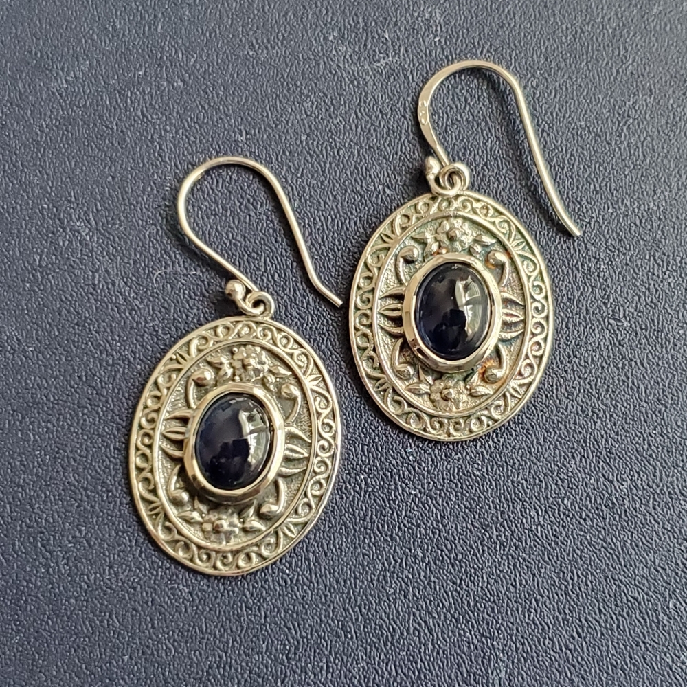 Sterling Sapphire Earrings - Picture 9 of 16